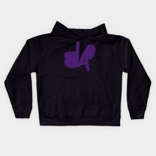 LA Hands Silhouette, Purple Kids Hoodie